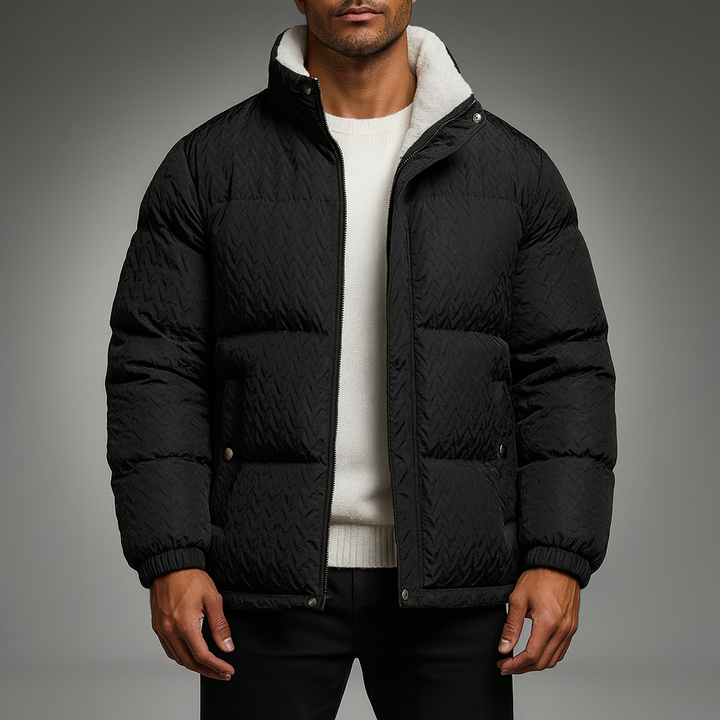 Duvall Chevron-Quilt Puffer Coat