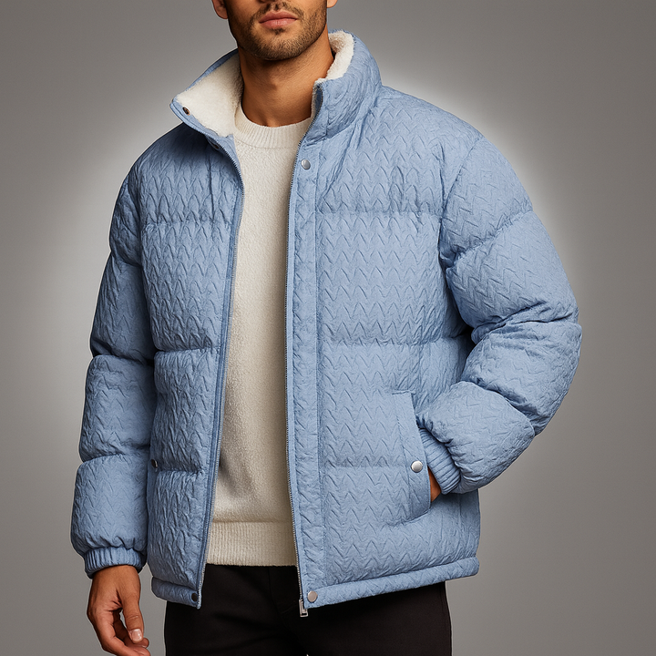Duvall Chevron-Quilt Puffer Coat