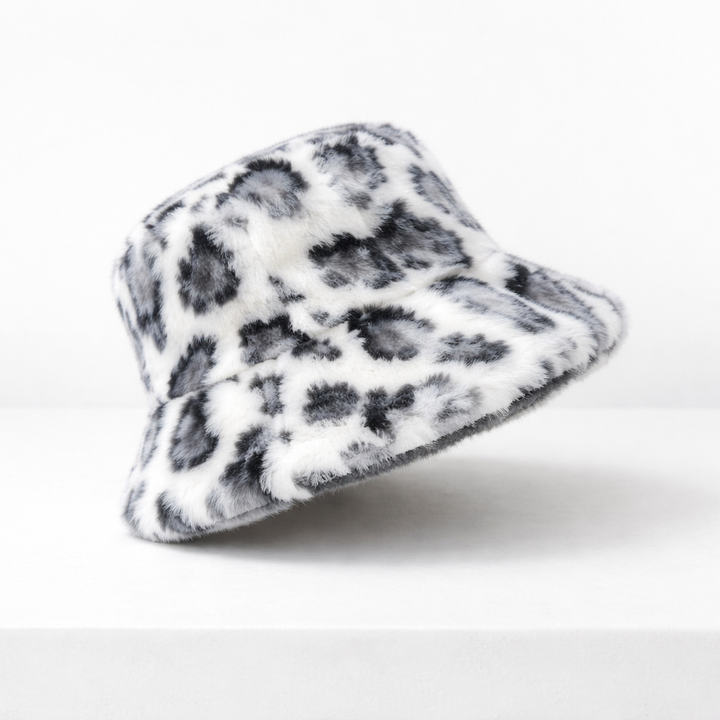 Elowen Leopard Fur Bucket Hat