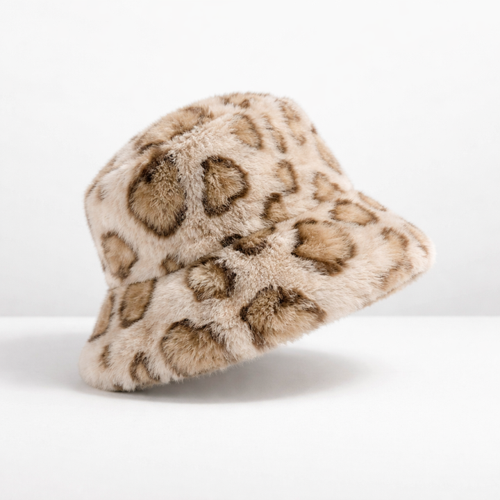 Elowen Leopard Fur Bucket Hat