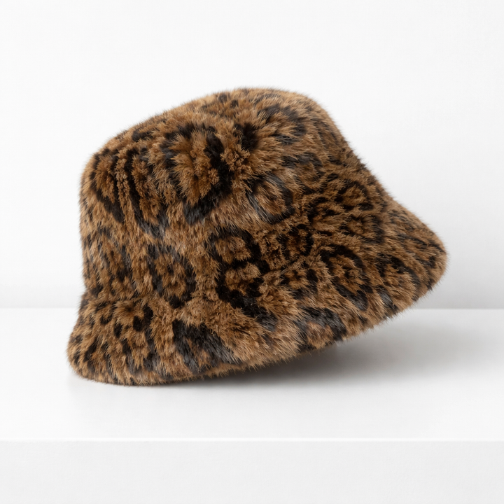 Elowen Leopard Fur Bucket Hat