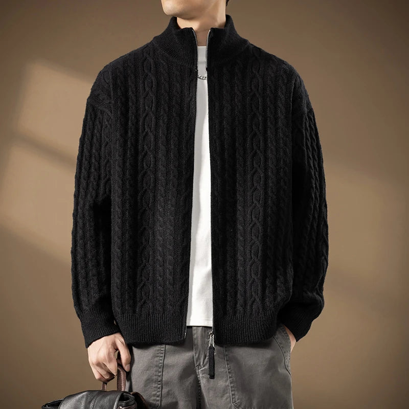 Lindmere Cable-Knit Zip Cardigan