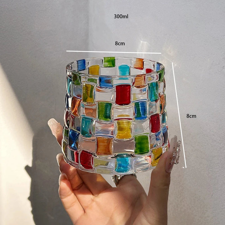 Lyra Basket Textured Colorful Glass Cup
