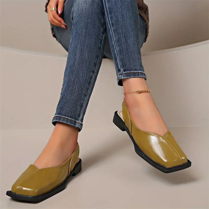 Veronica - Square-Toe Slingback Flat