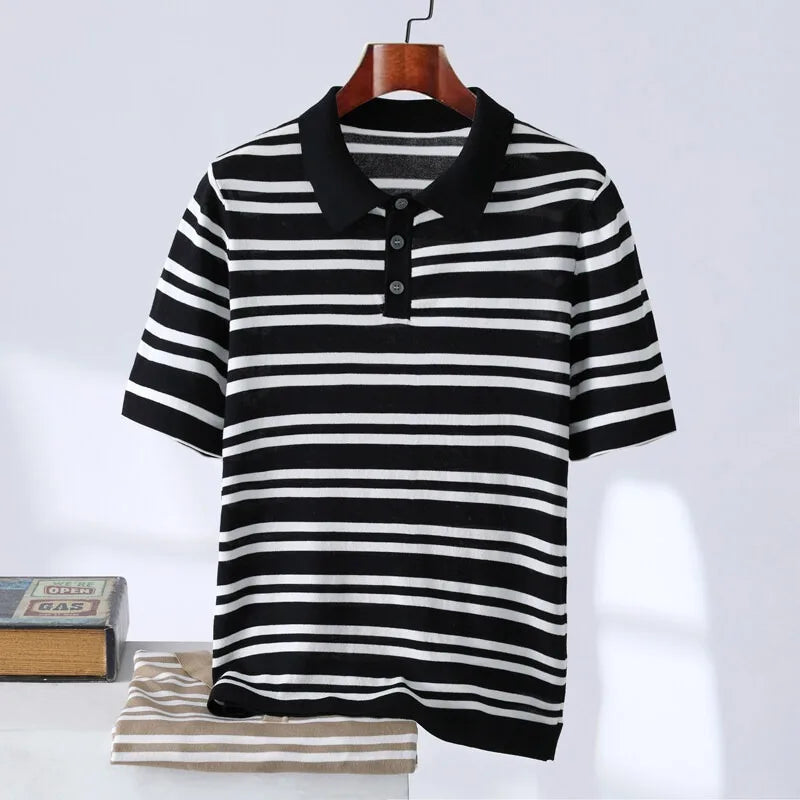 Muccino - Striped Polo Shirt