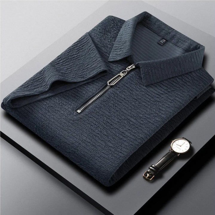 Harper - Quarter Zip Spliced Polo Shirt