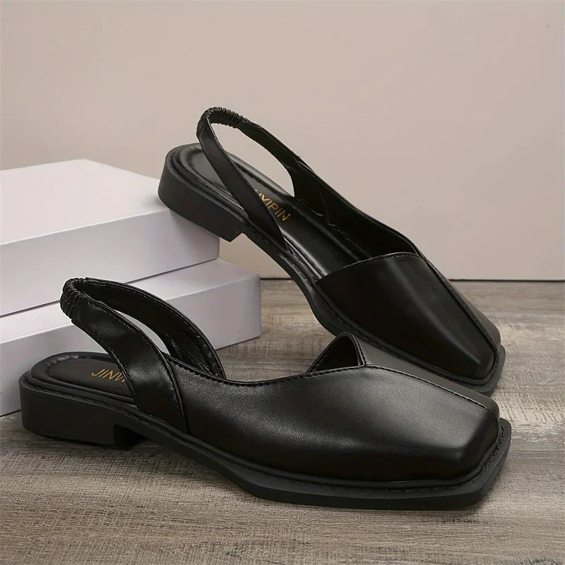 Veronica - Square-Toe Slingback Flat