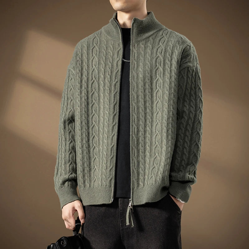 Lindmere Cable-Knit Zip Cardigan