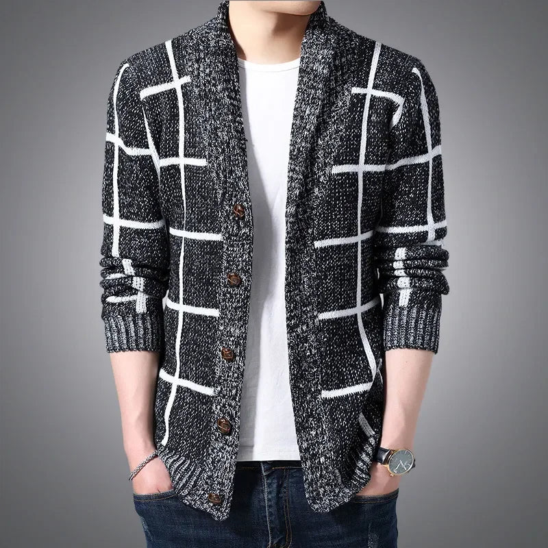 Saville Windowpane Shawl Cardigan
