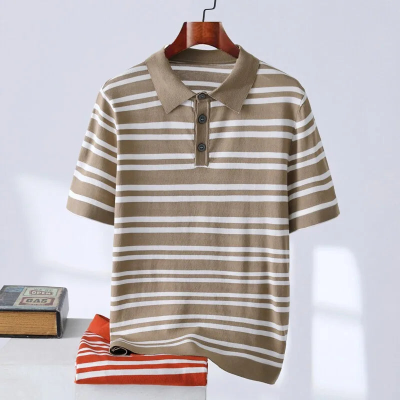 Muccino - Striped Polo Shirt