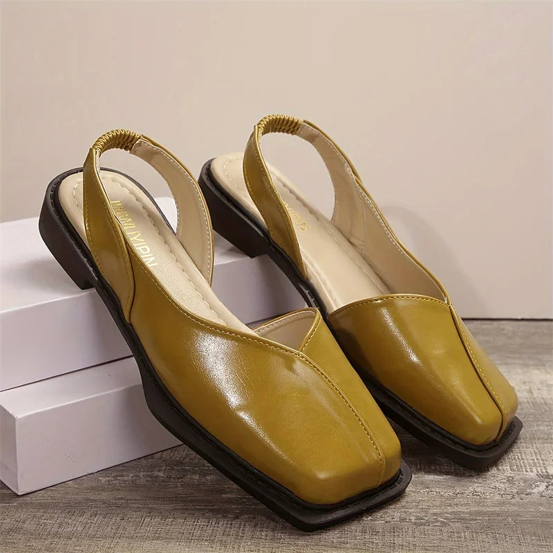 Veronica - Square-Toe Slingback Flat