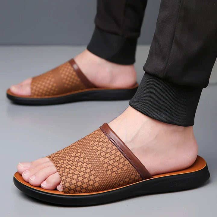 Arcangelo - Stitched Leather Slide