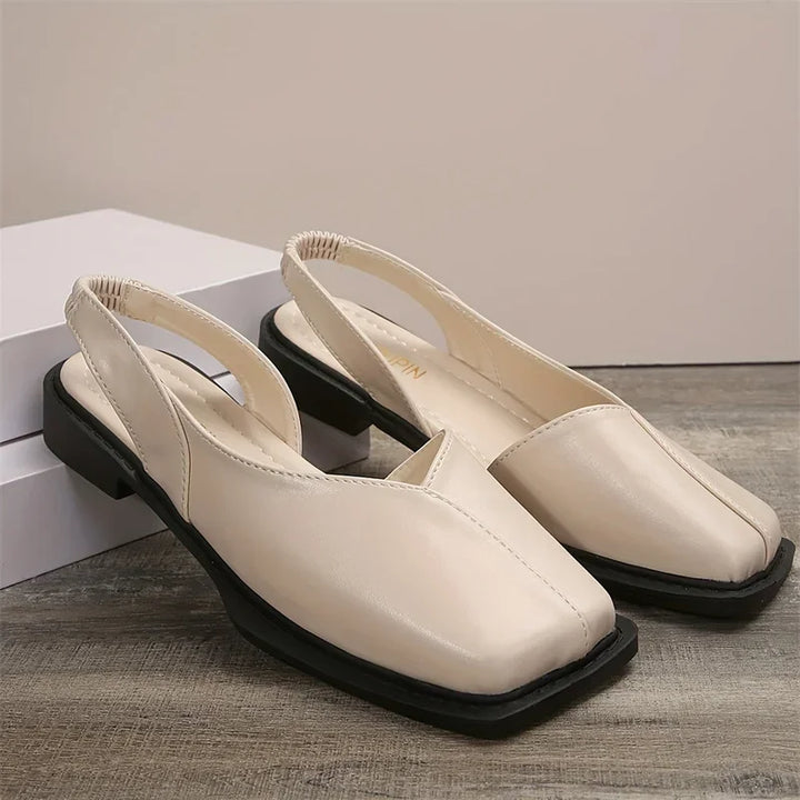 Veronica - Square-Toe Slingback Flat