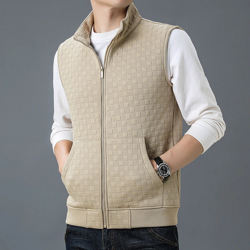 Linden Check Zip-Up Vest