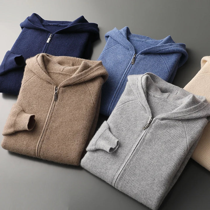 Montavero Merino Wool Zip-Up Sweater