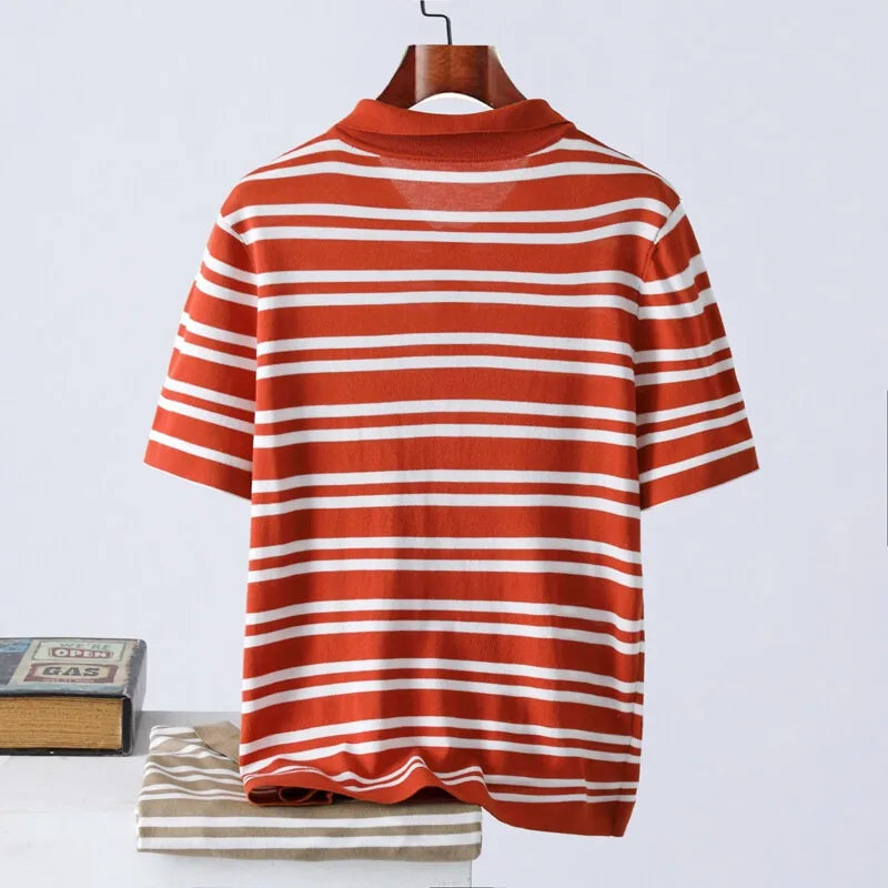 Muccino - Striped Polo Shirt