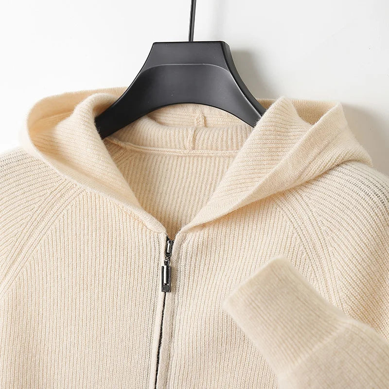 Montavero Merino Wool Zip-Up Sweater