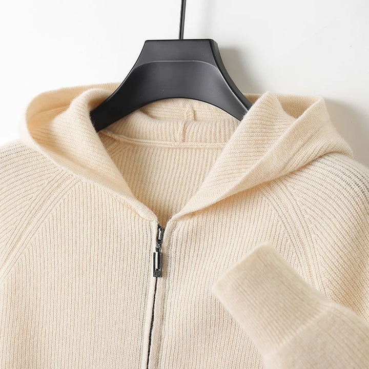 Montavero Merino Wool Zip-Up Sweater