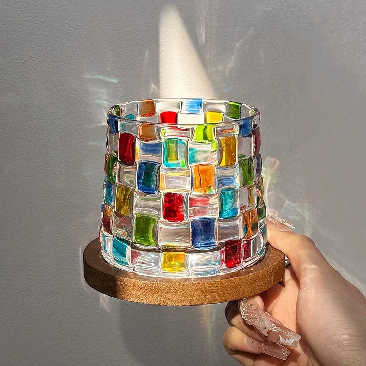 Lyra Basket Textured Colorful Glass Cup