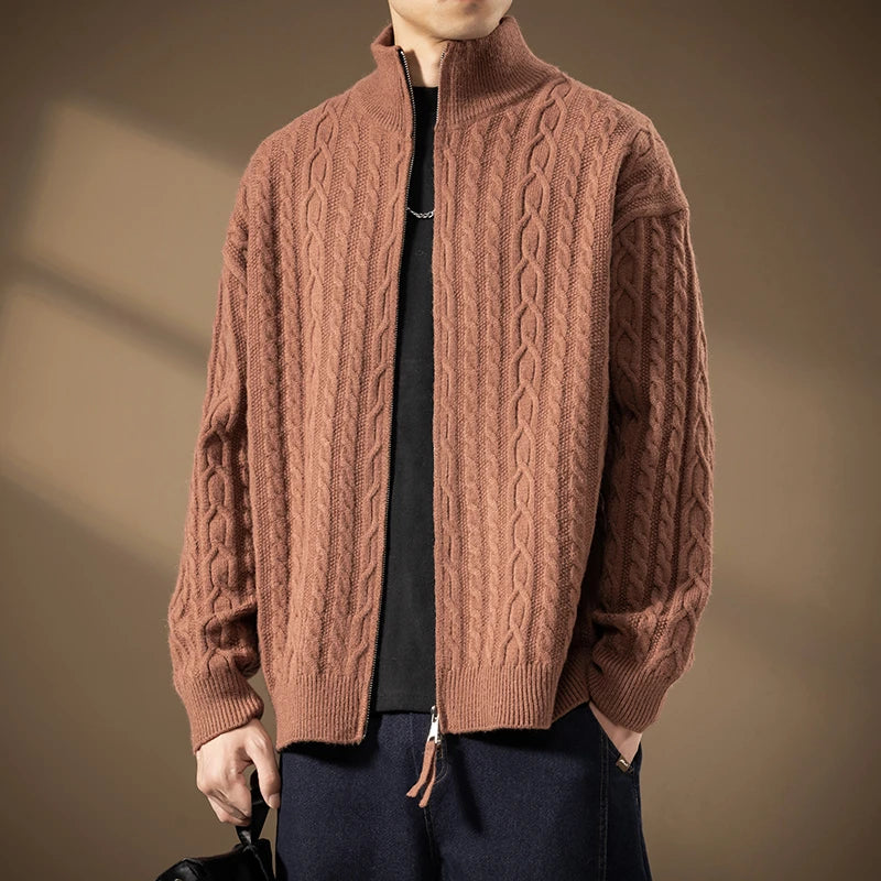 Lindmere Cable-Knit Zip Cardigan