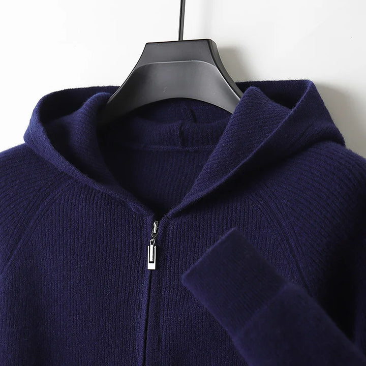 Montavero Merino Wool Zip-Up Sweater