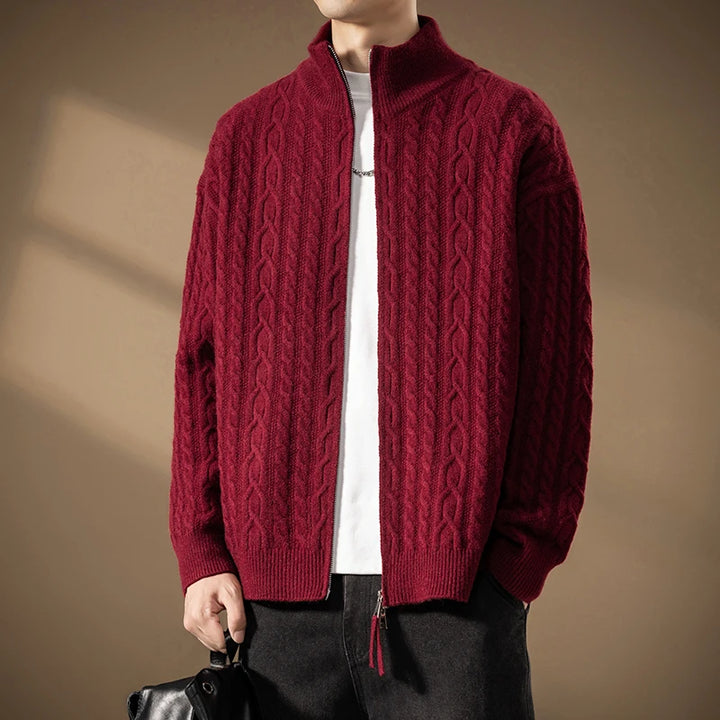 Lindmere Cable-Knit Zip Cardigan