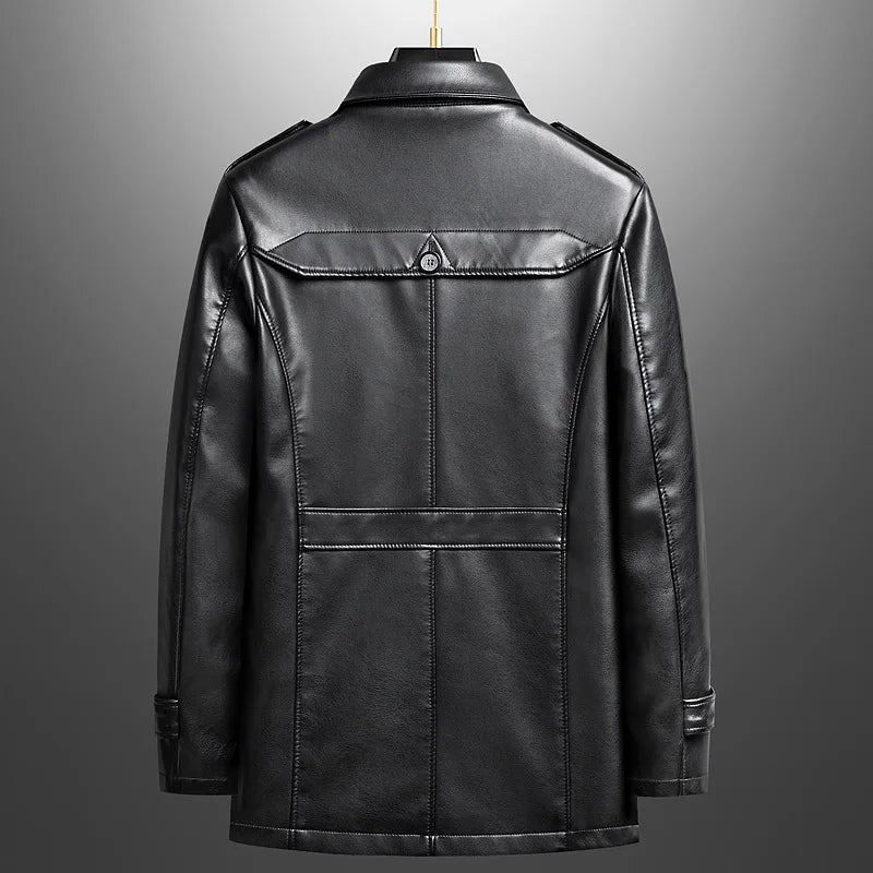 Investigator Leather Trench Coat