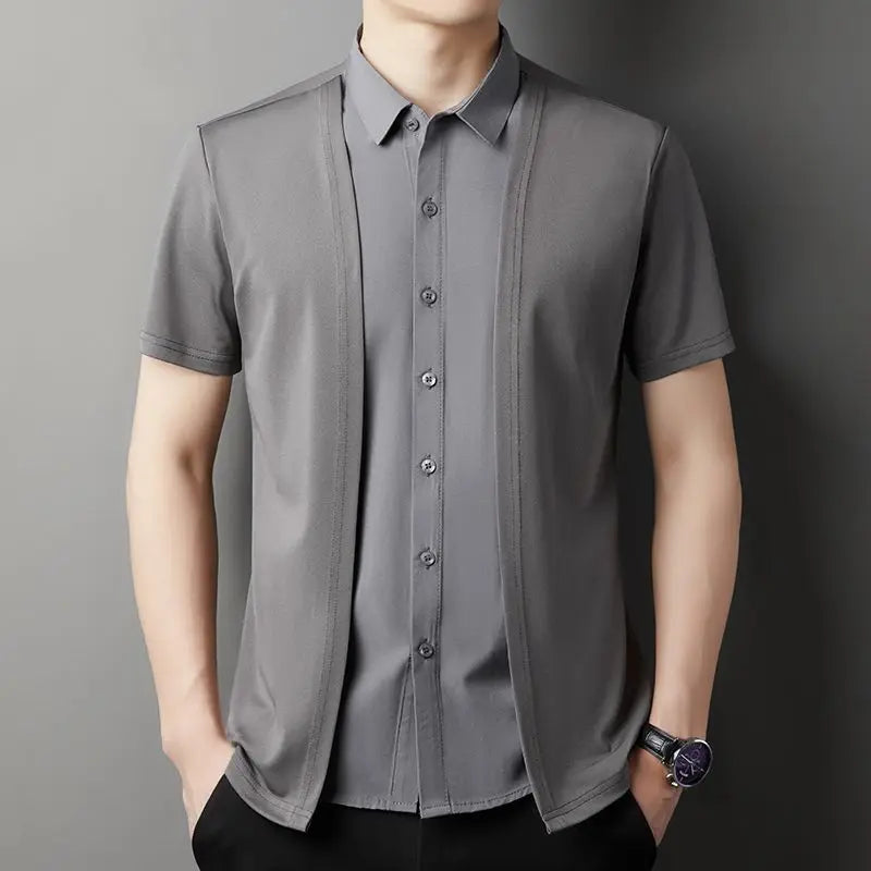 Midtown Mock-Layer Shirt