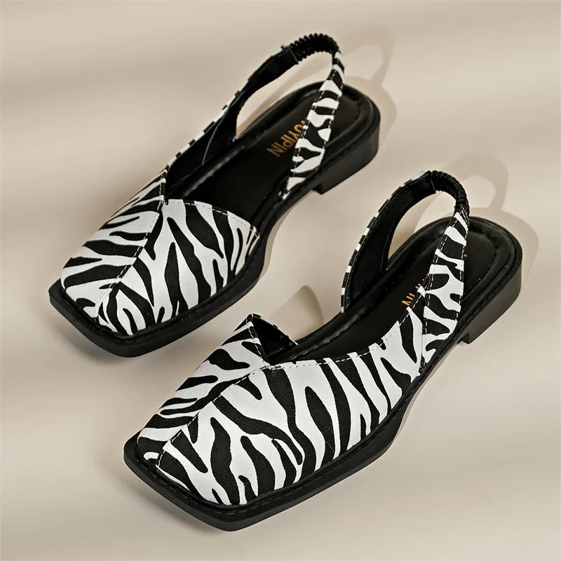 Veronica - Square-Toe Slingback Flat
