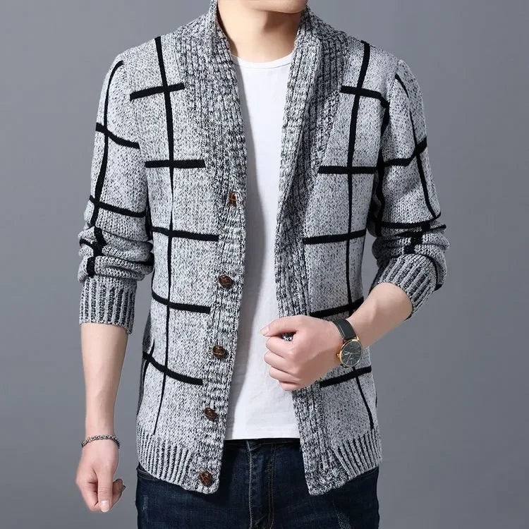 Saville Windowpane Shawl Cardigan