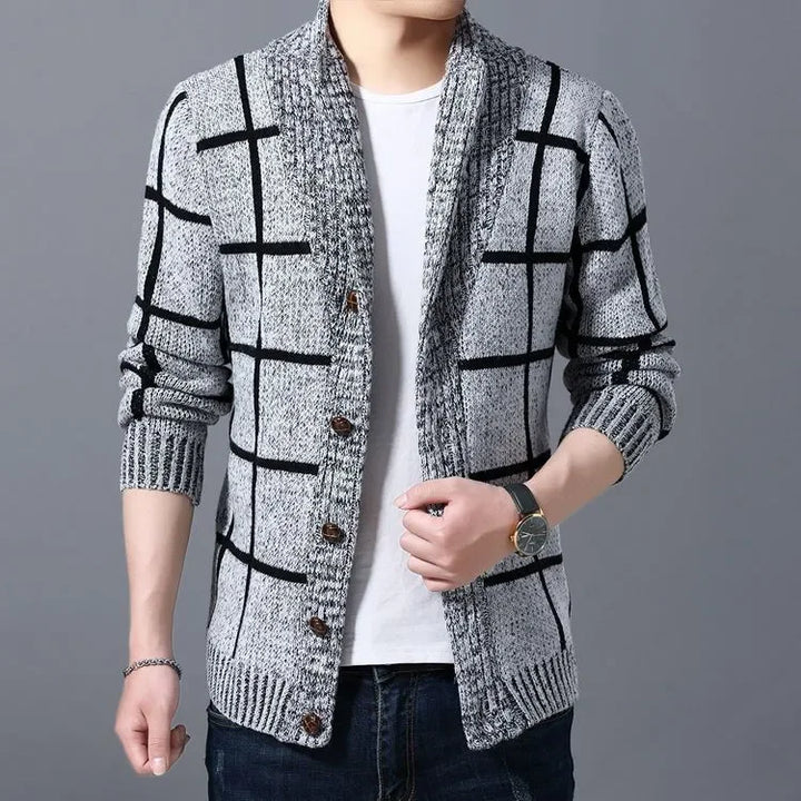Saville Windowpane Shawl Cardigan
